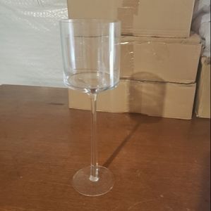 Clear tall candle holders